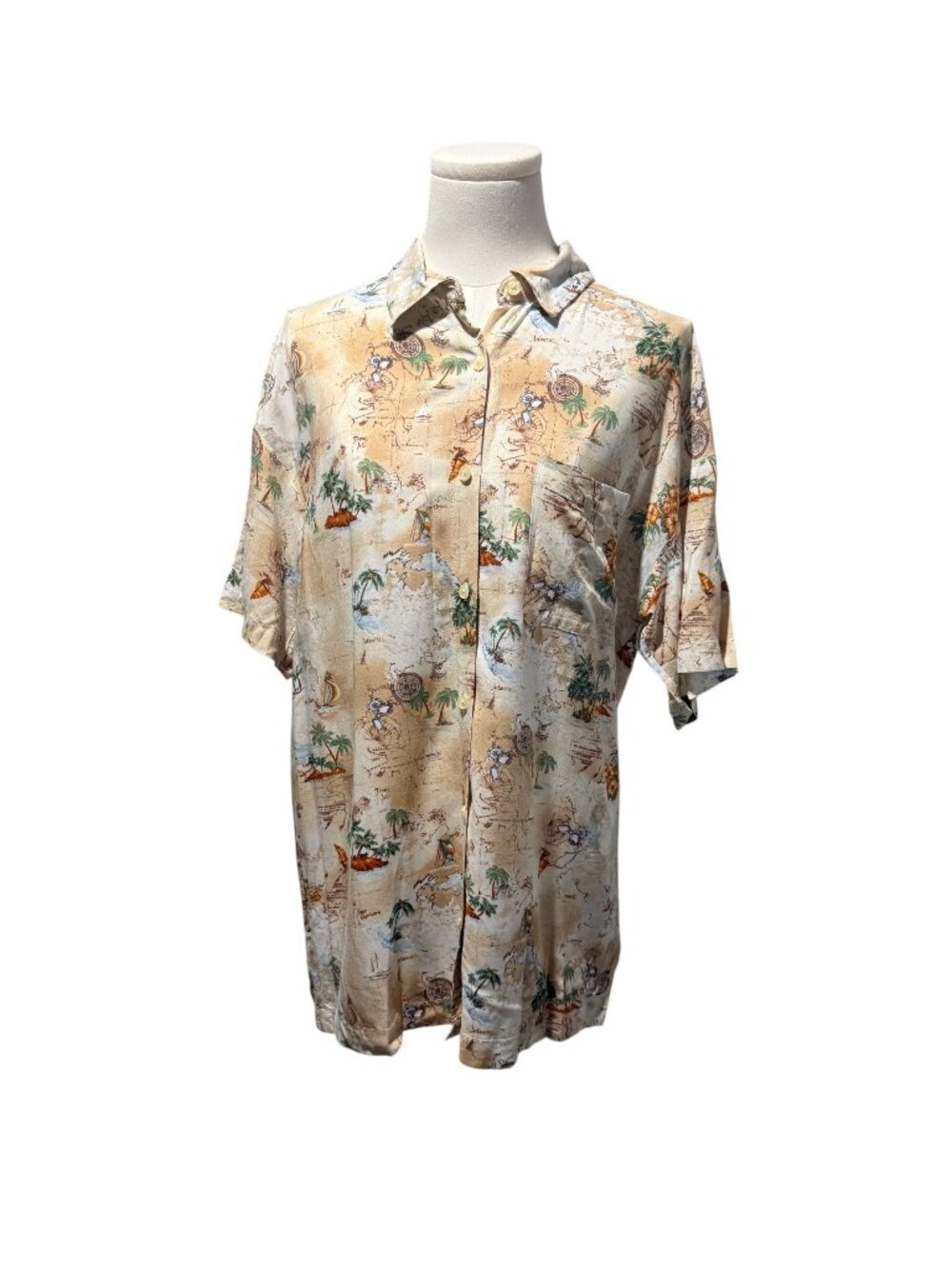 FOREVER 21 Tropical Button-up Shirt Size M